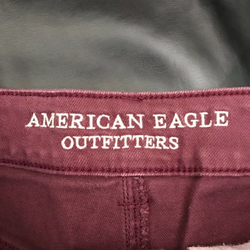 American Eagle Cutoff Jean Shorts Red 2 - Picture 3 of 4